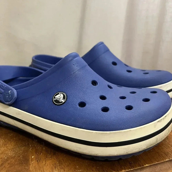 Crocs Crocband II Sandals Sz 9 Womens Sz 7 Men Slip On Clogs Blue Walking Water - Picture 8 of 11